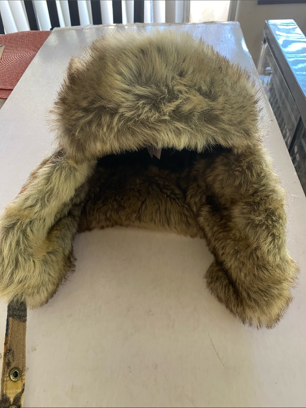 Pendleton Wool Trapper Hat Buffalo Western Faux Fur Ear Flaps Medium - Picture 2 of 11